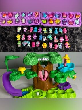 Hatchimals Mixed Lot of 54 Miniature Animal Figures Cases & Nursery Play Set